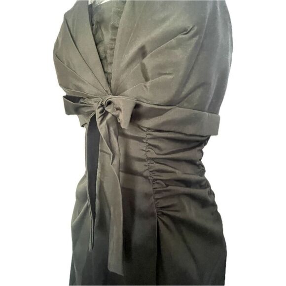 Y2K Vintage Cache Prom Dress with Bow and Ruching Size 4 - Picture 2 of 5